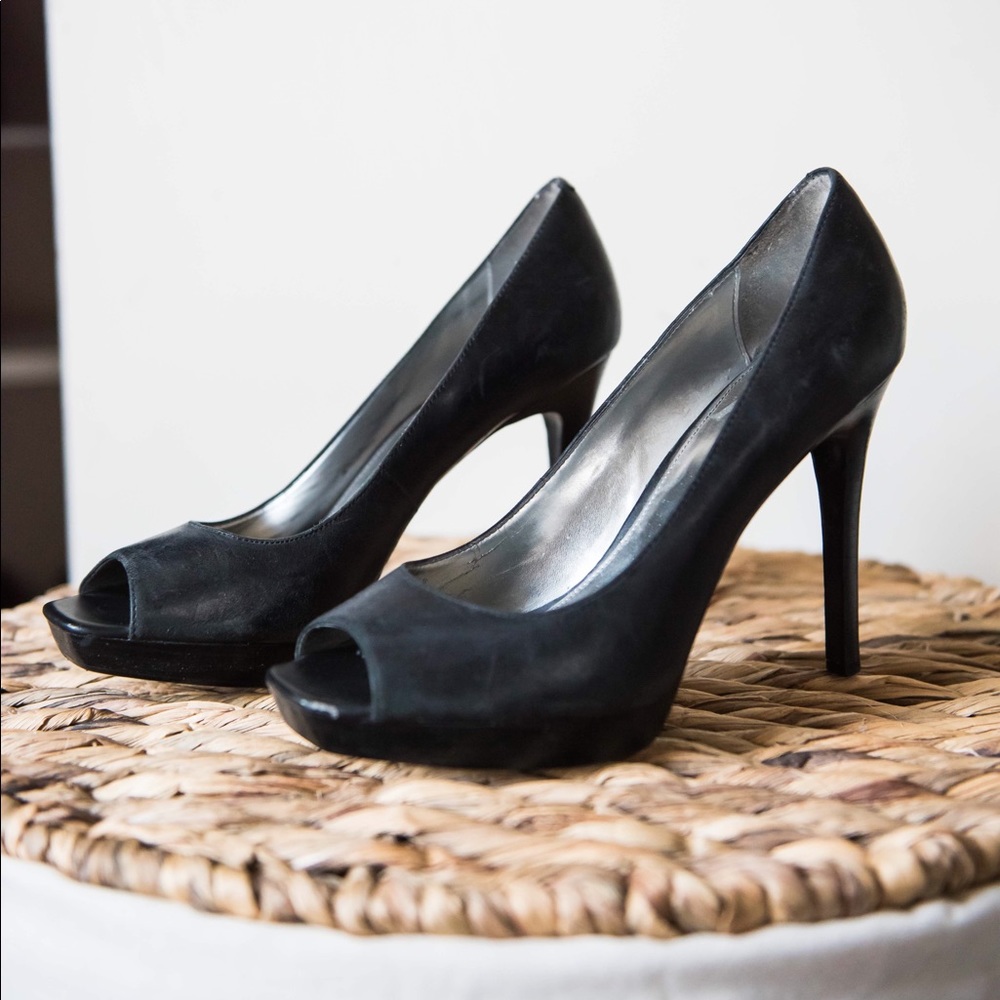 Calvin Klein Black Open-toe Pumps
